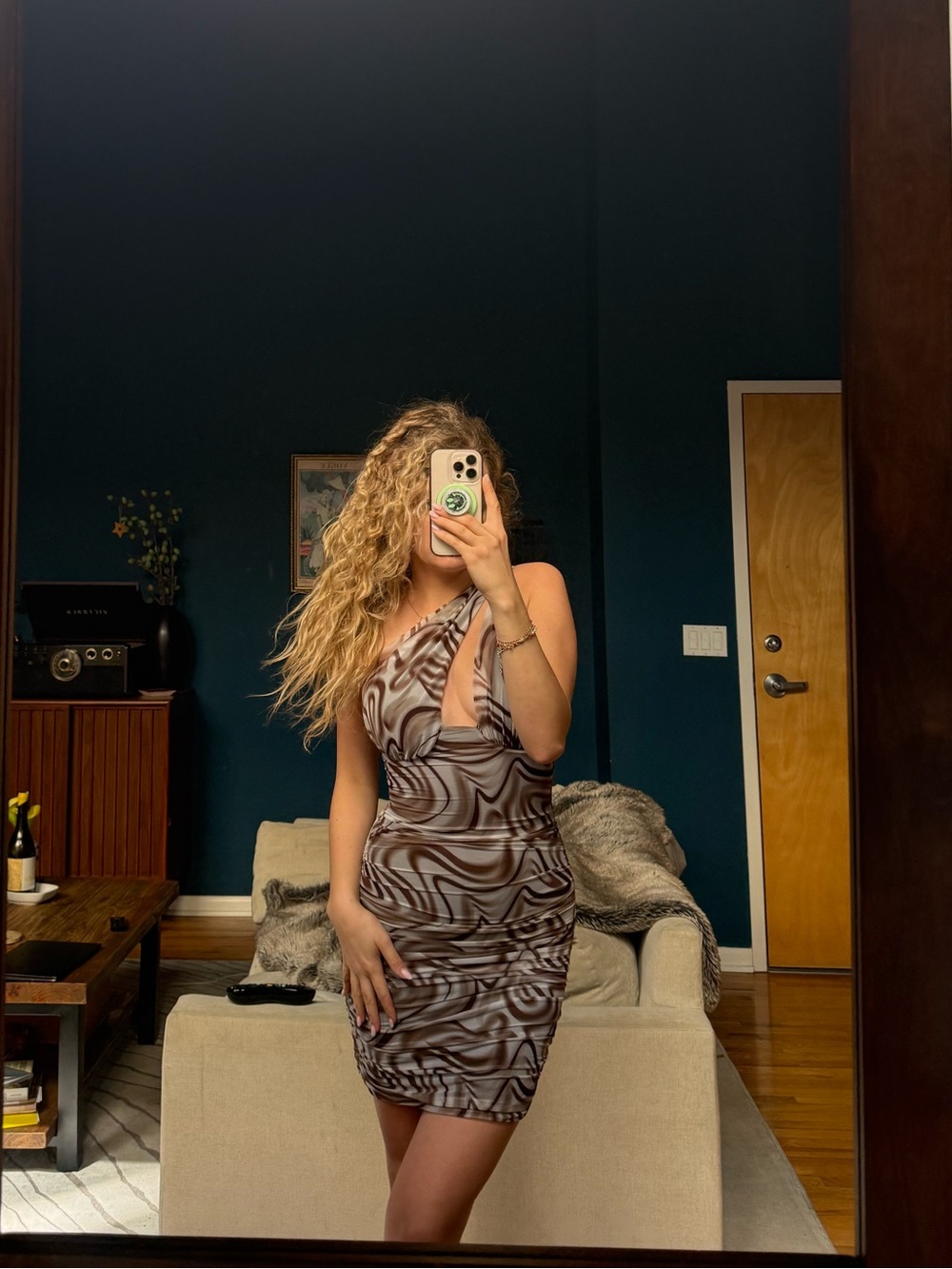 Superdown Brown and White Mini Dress with Modern Flair